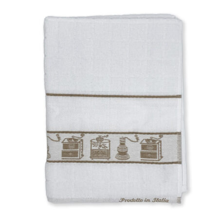 Strofinaccio cucina “caffé” con tela aida da ricamare