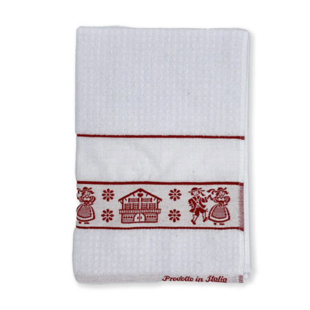 Strofinaccio cucina “tirolesi” con tela aida da ricamare