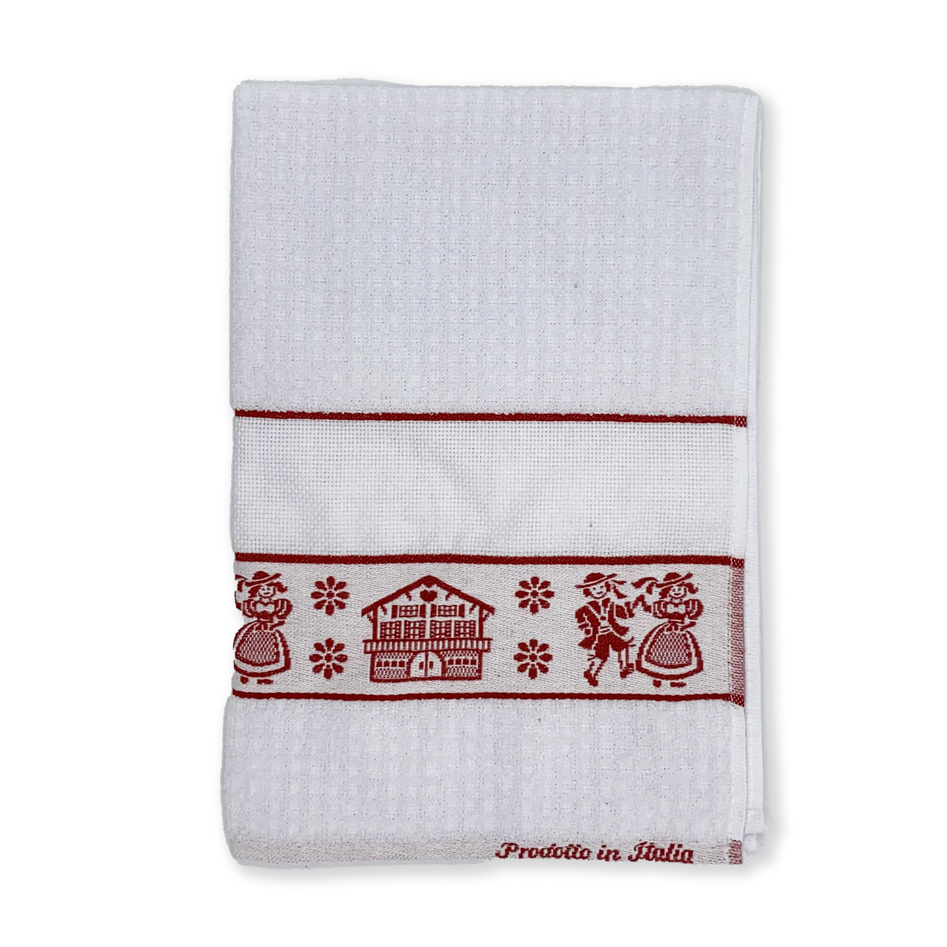 Strofinaccio cucina “tirolesi” con tela aida da ricamare