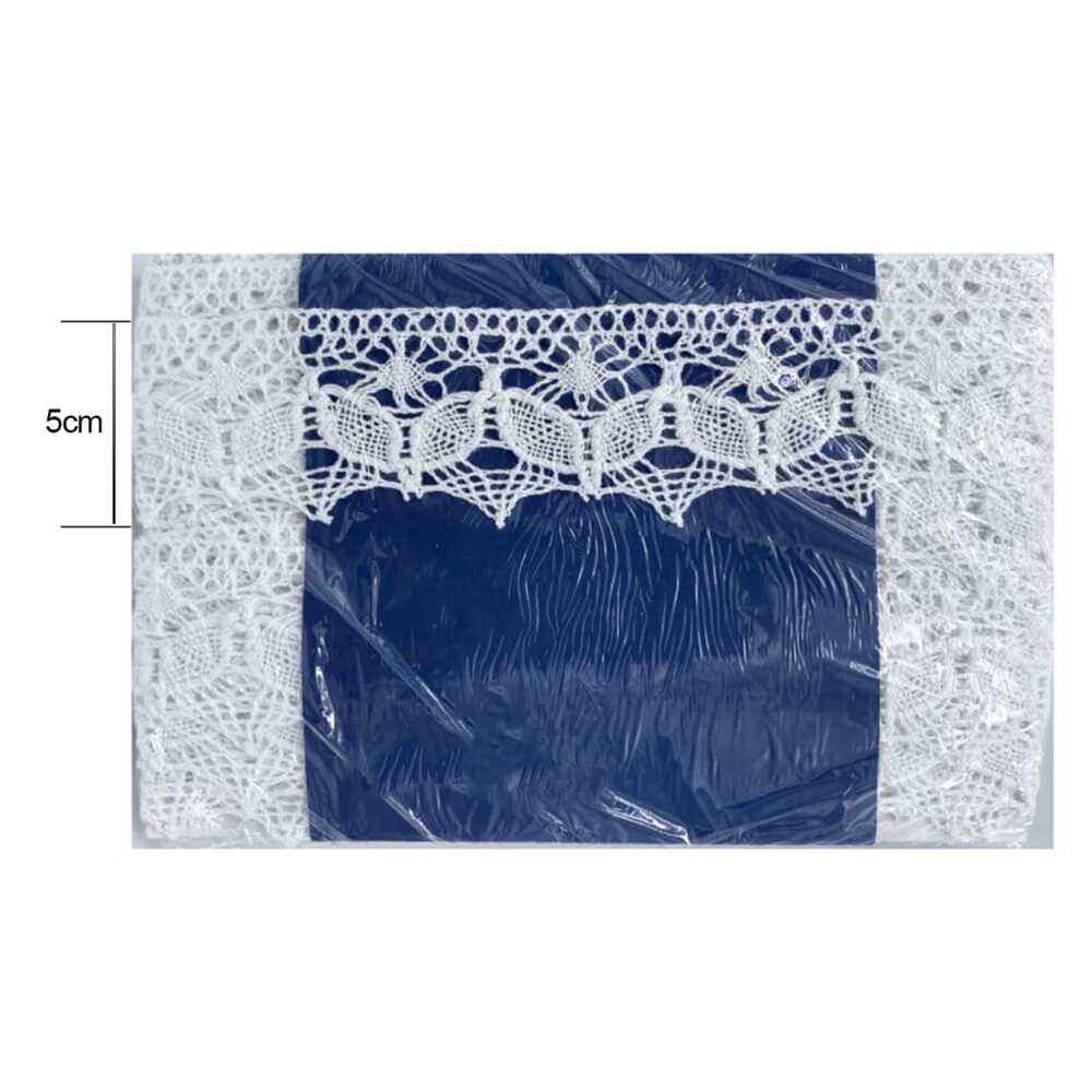 Pizzo di cotone bianco altezza 5cm - 10 metri