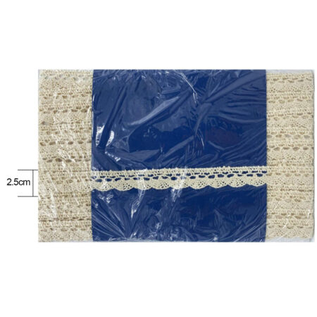 Pizzo di cotone écru altezza 2.5cm - 10 metri