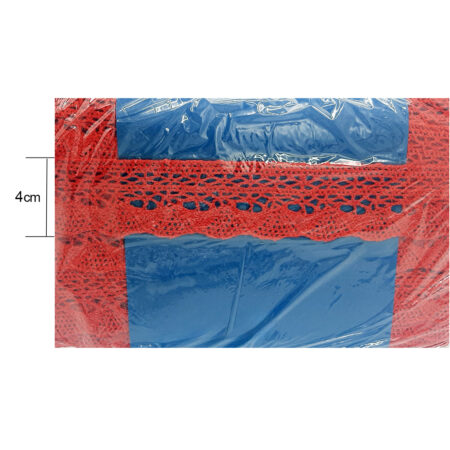 Pizzo di cotone rosso altezza 4cm - 10 metri