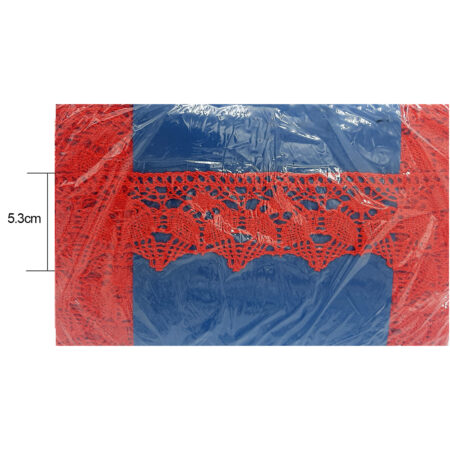 Pizzo di cotone rosso altezza 5.3cm - 10 metri