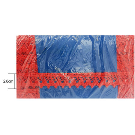 Pizzo di cotone rosso altezza 2.8cm - 10 metri
