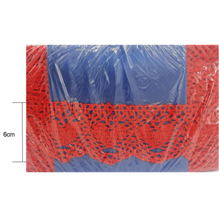 Pizzo di cotone rosso altezza 6cm - 5 metri / 10 metri