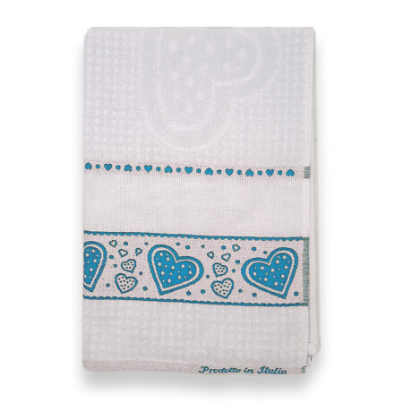 Strofinaccio cucina “cuori” con tela aida da ricamare